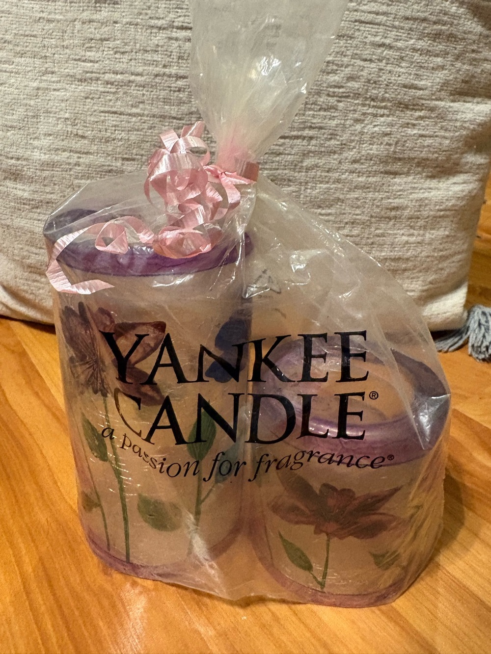 🔥Yankee Candle Poppy Crackle Tea Light Candle Holders – Set of 2 – 5" & 3", NWT